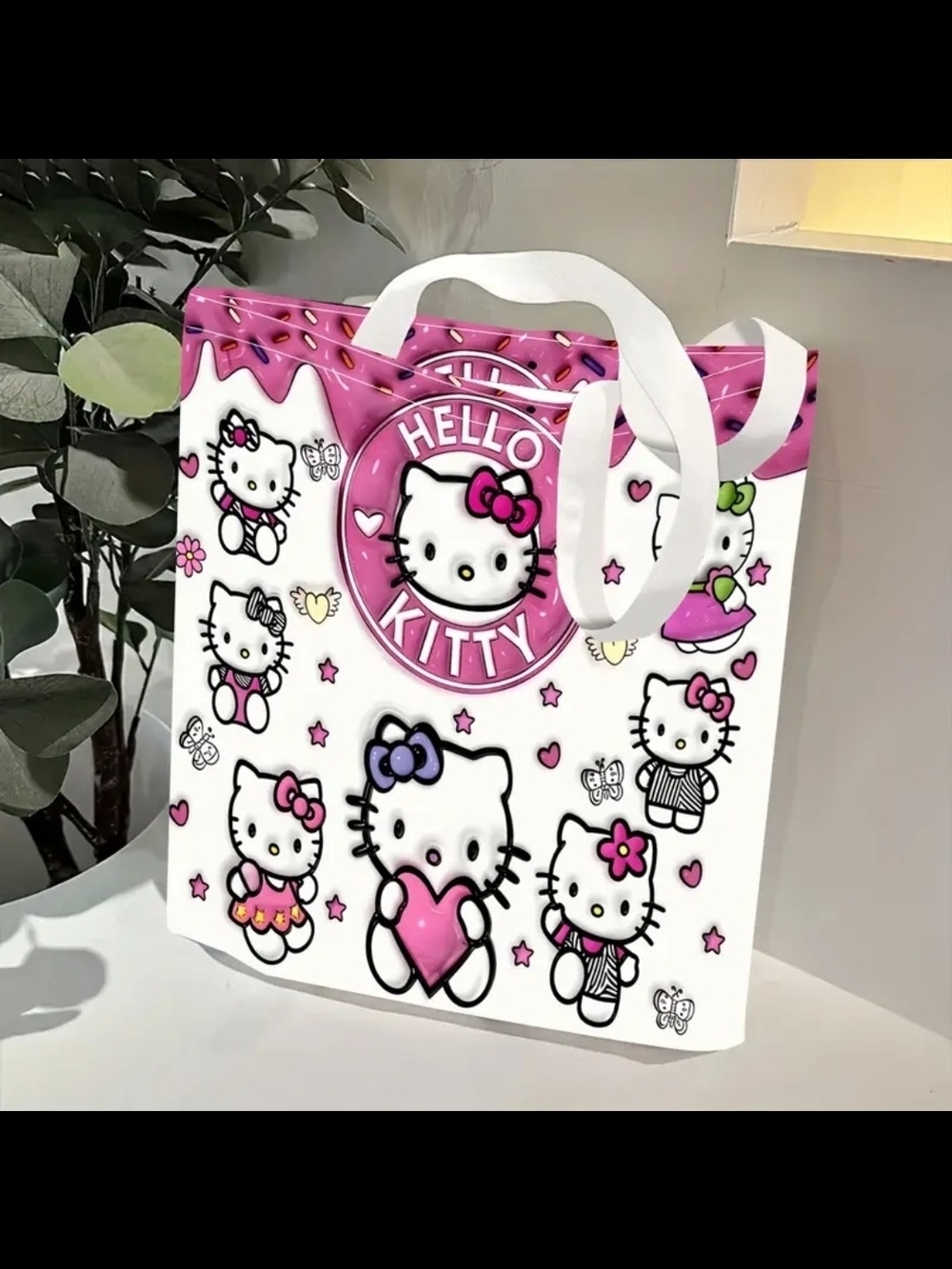 Hello Kitty White and Hot Pink Character Tote